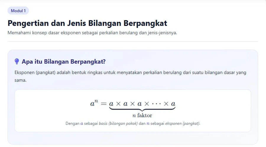 Pengertian dan Jenis Bilangan Berpangkat (Eksponen) Kelas 10