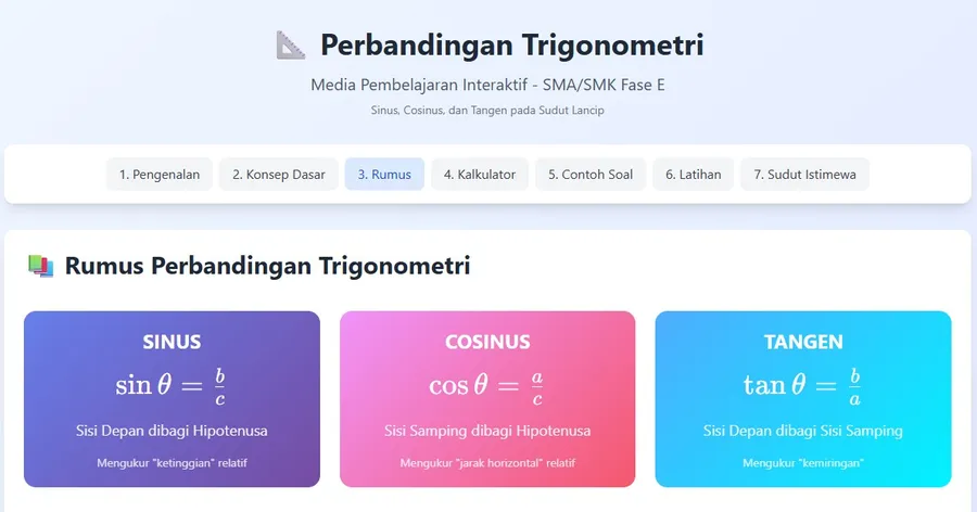 Perbandingan Trigonometri Segitiga Siku-Siku (Sudut Lancip)