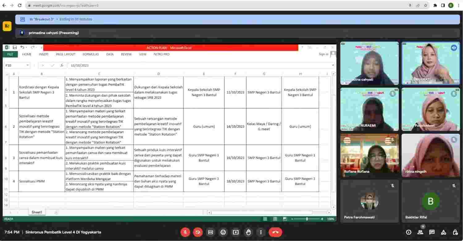 Pemaparan rencana Aksi