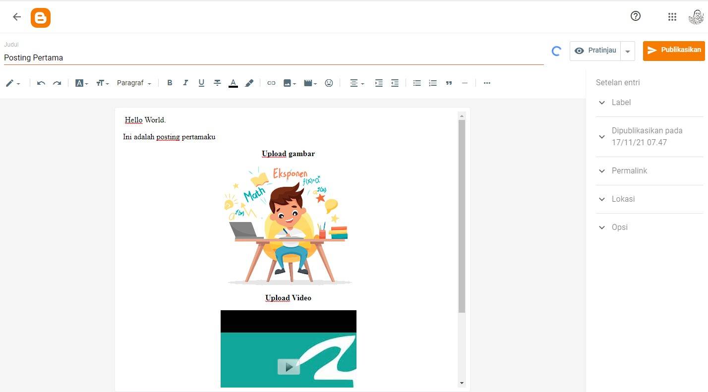 membuat posting halaman