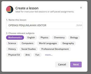 masukkan nama pembelajaran