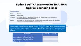 Pembahasan Soal Operasi Binner TKA Matematika SMA/SMK