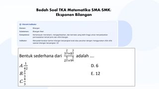 Bedah Soal TKA Matematika SMA/SMK: Eksponen Sifat & Operasi Bilangan