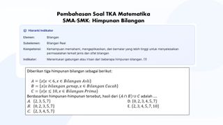 Pembahasan Soal TKA Matematika SMA/SMK: Himpunan Bilangan